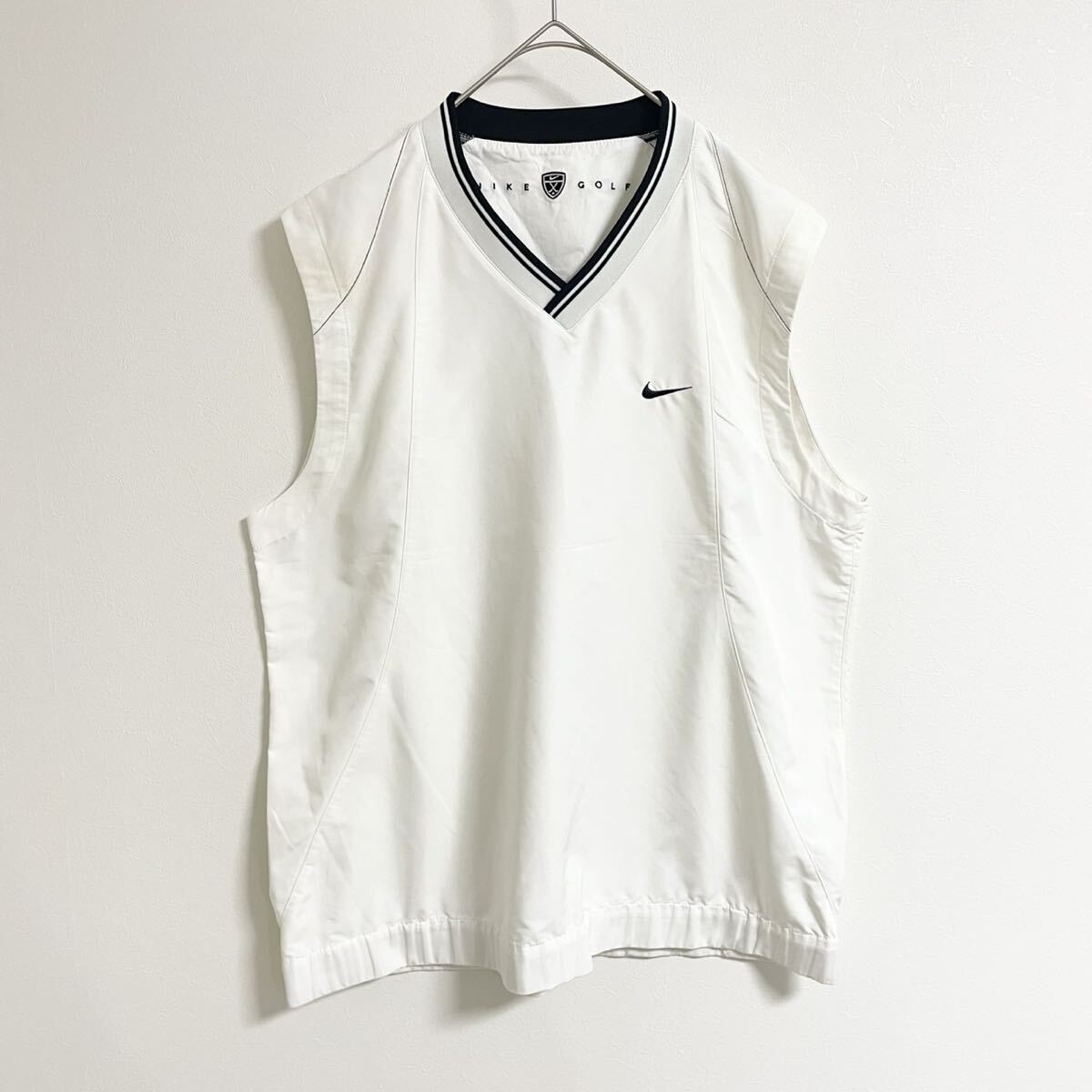 【ナイキGOLF】オリジナル高級ゴルフウェア/ベスト/薄手/ホワイト×ブラック/サイズ175×92A表記/衝撃プライス!入手困難/即完売!F2拍卖