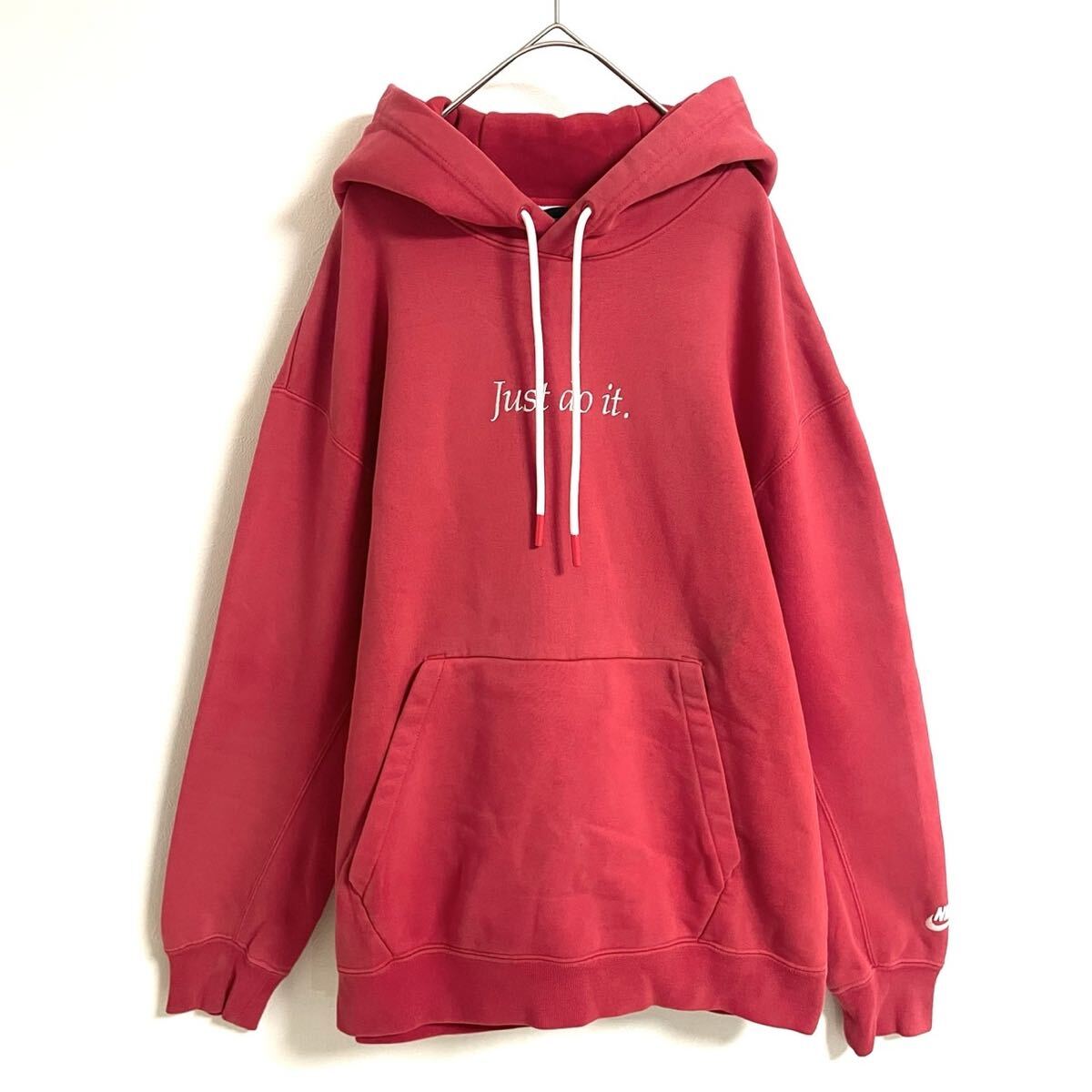【ナイキ/Just do it】オリジナル高級フーディーパーカー/豪華刺繍ロゴ/レッド/M表記/衝撃プライス!ヴィンテージフリーク待望!F3拍卖