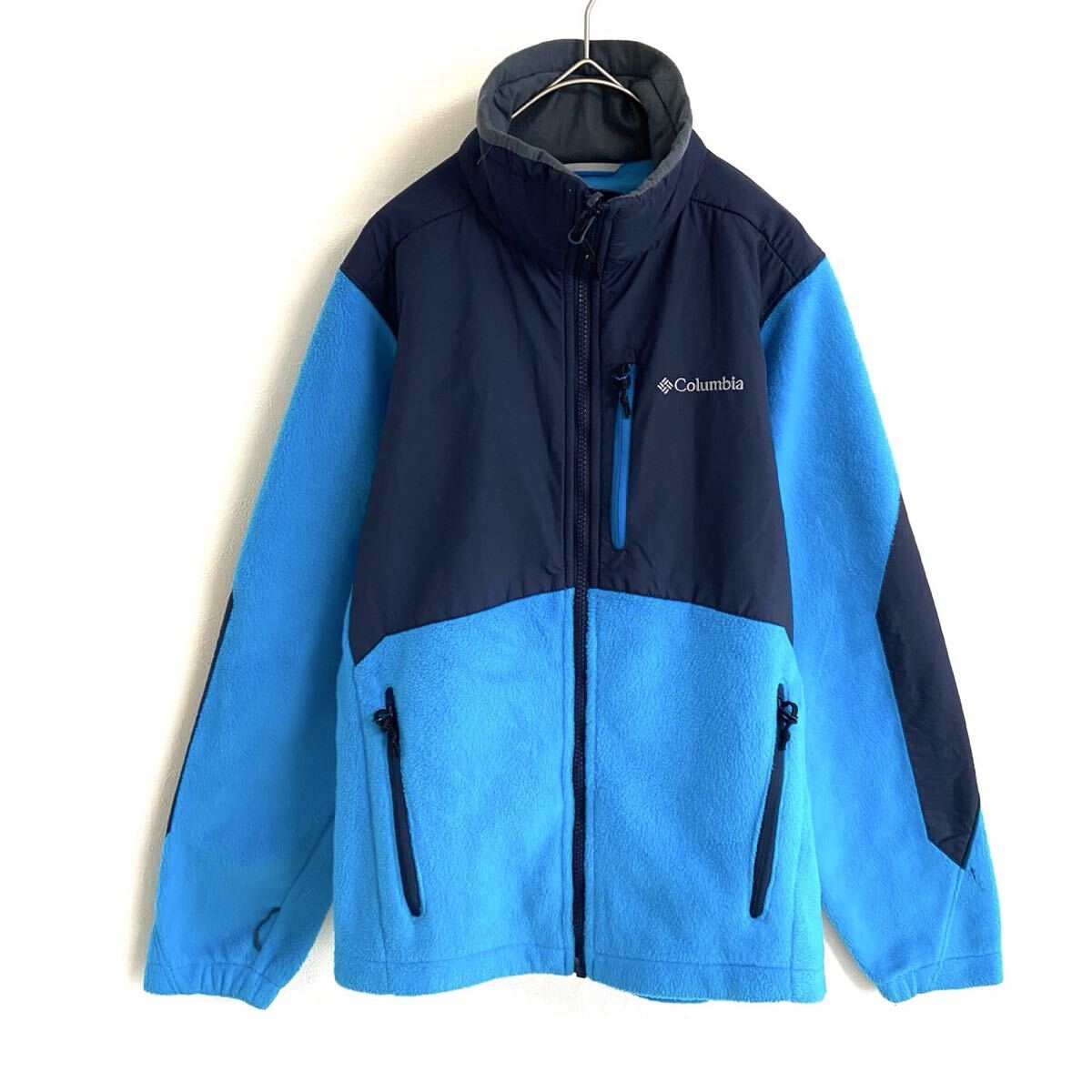 【コロンビア】オリジナル高級上質フリースジップアップブルゾン/ジャケット/ネイビー×ブルー/サイズ14×16/衝撃プライス!F21拍卖
