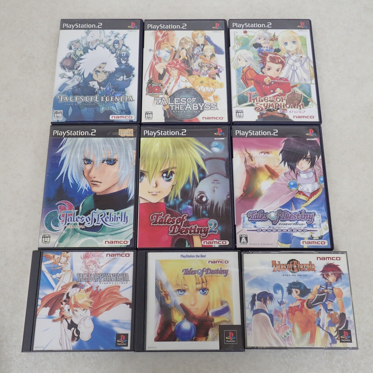 ☆PS/PS2 テイルズ オブ デスティニー/テイルズ オブ ファンタジア/テイルズ オブ ジ アビス 等 まとめて9本セット namco ナムコ【IO拍卖