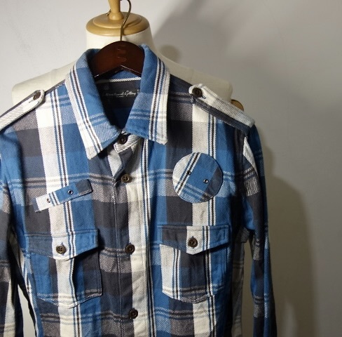 TK 美品 日本製 インターナショナルギャラリー ビームス BEAMS ヘビーネルシャツ 黒青白 チェック柄 L拍卖