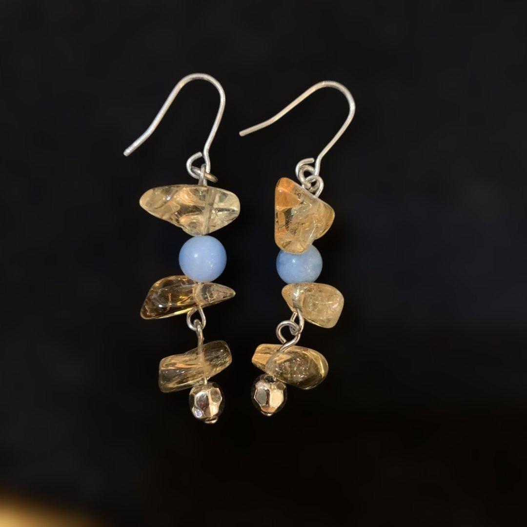 シトリン アクアマリンピアス SY-3拍卖