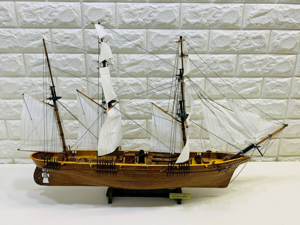 32D★ KANRINNMARU 咸臨丸 セーリングシップ セーリング 1/75 スケール 帆船 模型 完成品 ヨット 大型船 c1875 日本船 日本 現状品拍卖