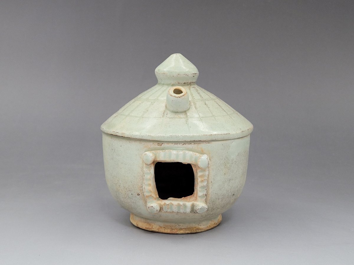 白磁 家型 香炉 油灯 時代唐物 高さ約11.1cm / 宋元時代 薫香 香道具 仏具 茶道具 煎茶具 唐物 古董 古玩拍卖