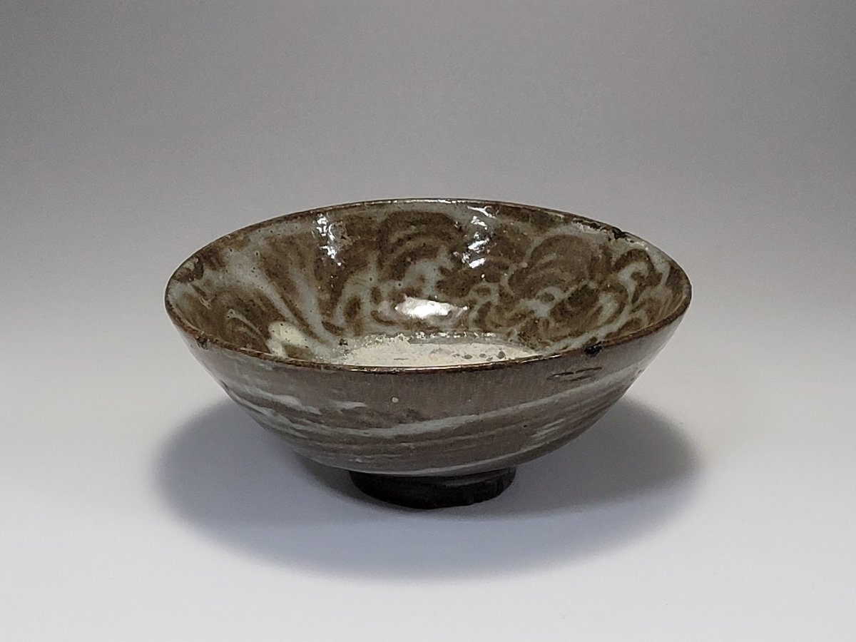 唐津焼 木原窯 平戸三窯 刷毛目茶碗 時代物 幅約11.9cm / 茶碗 茶道具 煎茶道具 茶器 陶瓷器 唐物 人間国宝 李朝 高麗 古玩 古董拍卖