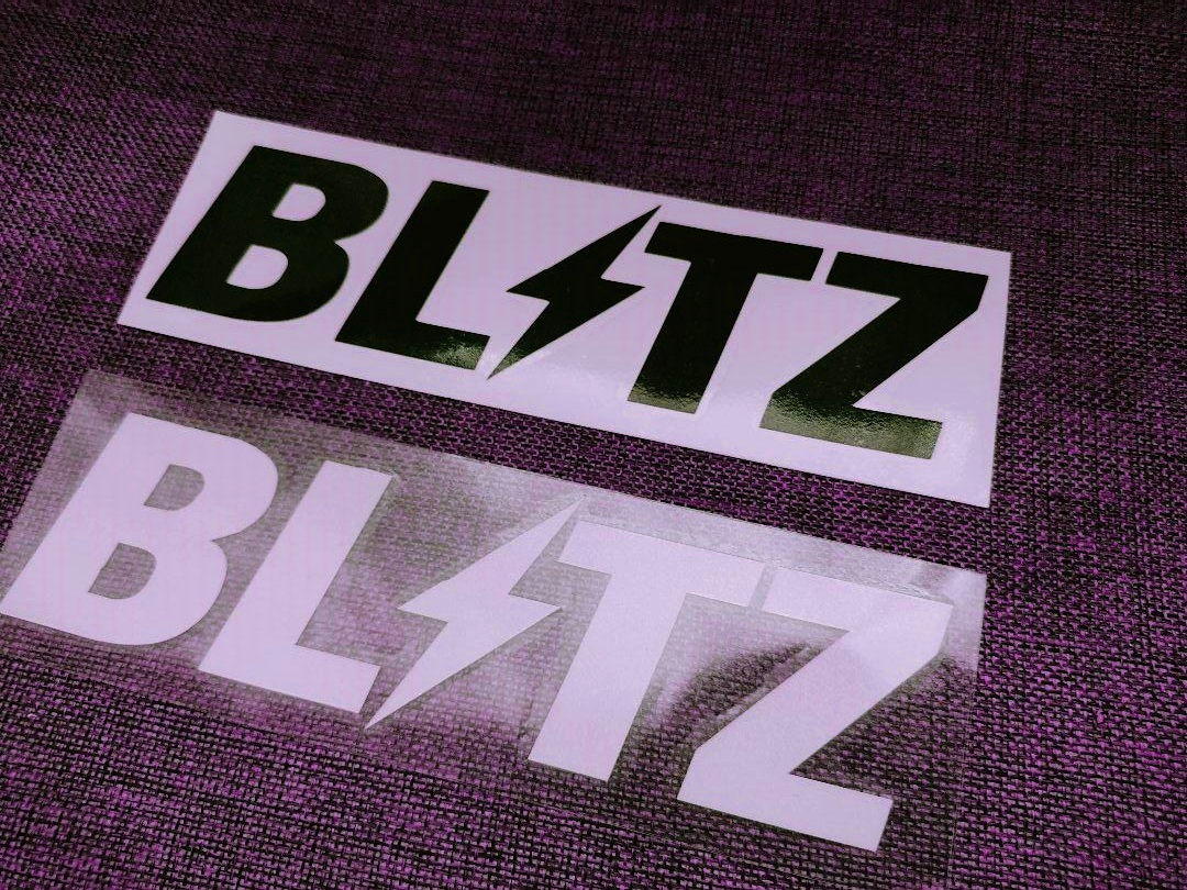 1枚【192mm×50mm】BLITZ ステッカー A (ブラック/反射シルバー)拍卖