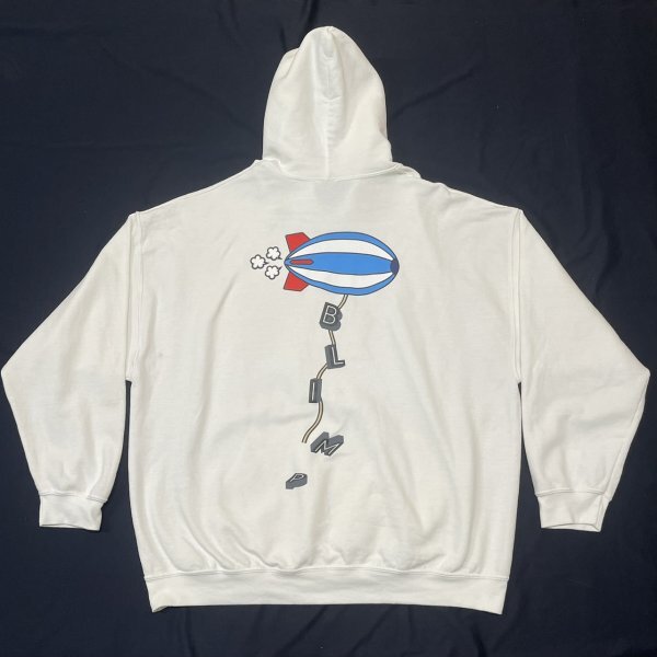 askate 両面プリント フーディー 裏起毛 飛行船デザイン アスケート フーデッド パーカー スウェット トレーナー ホワイト 石瀬7510拍卖