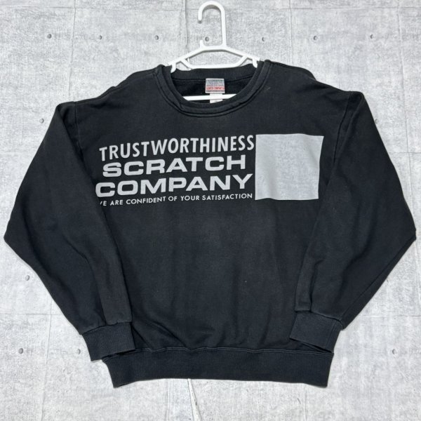 90s SCRATCH COMPANY BASIC スウェットトレーナー 90年代 スクラッチカンパニーベーシック バックメッセージ デカロゴ vintage 石瀬7684拍卖