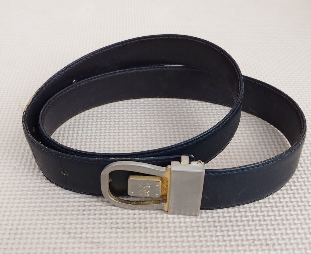 【現状品】オールドセリーヌ ベルト 黒 ブラック/バックル ゴールド セリーヌ CELINE イタリア製 トリオンフ ベルト交換済み拍卖