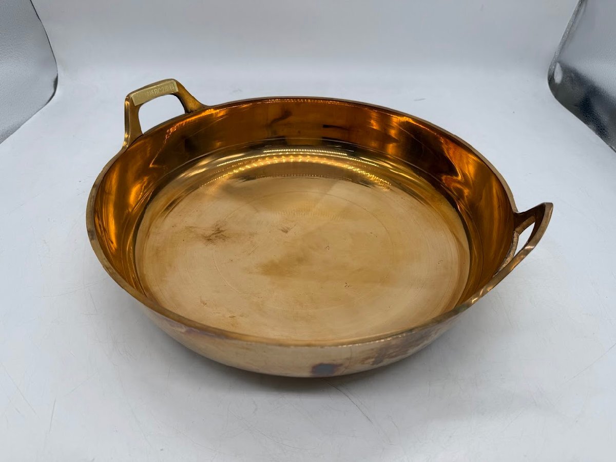 ●【中古美品】仁登 砲金 天ぷら鍋 厚み4.8cm 外径35.5cm 内径34.5cm 高さ8.5cm 重量3.15kg 砲金鍋 業務用 ※本体のみです●拍卖