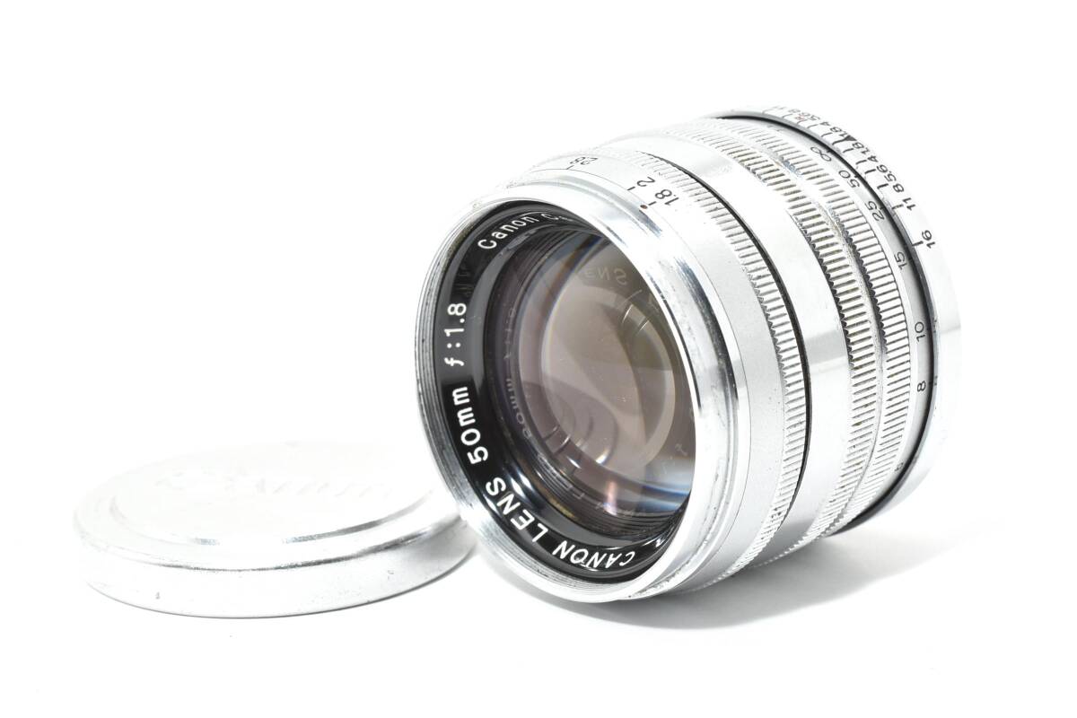 【極美品 光学良好品 純正フロントキャップ付き】Canonキャノン LENS L50mm f 1.8(初期) #8037拍卖