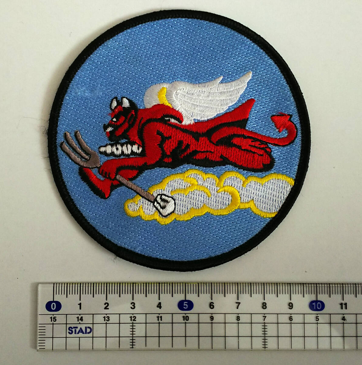 302th Fighter Squadron Devil with wings clouds and pitch fork アメリカ空軍パッチ 拍卖