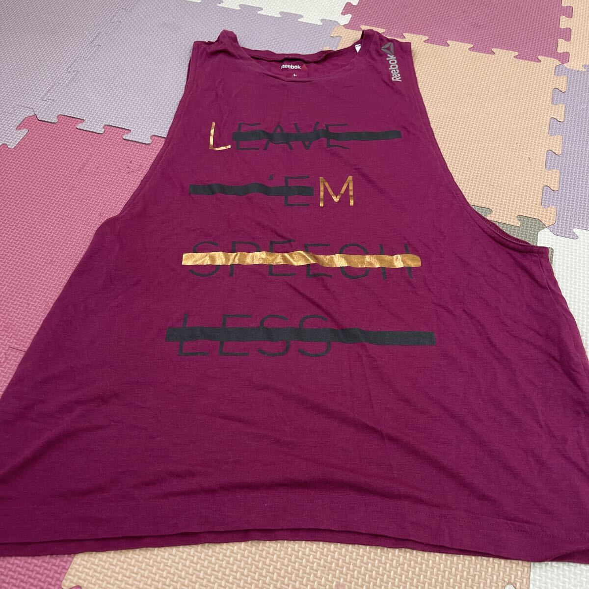 リーボック レズミルズ レスミルズ タンクトップ パープル Lサイズ拍卖