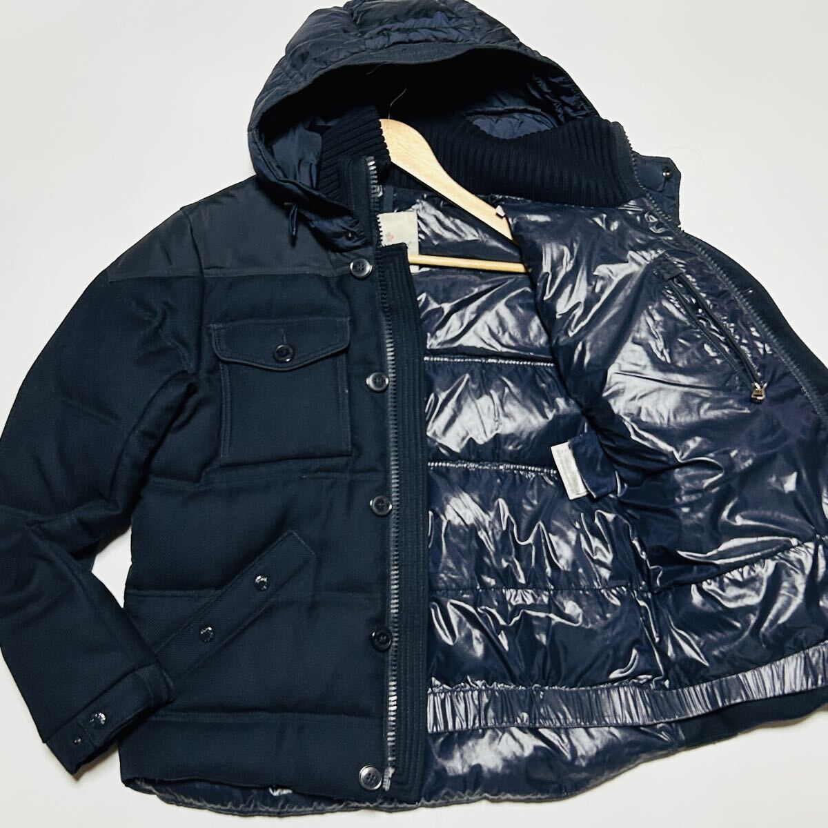 極美品/XL★MONCLER モンクレール REPUBLIQUE リパブリック ダウンジャケット ブルゾン Wジップ ネイビー パーカー 切替 肉厚 メンズ 極暖3拍卖