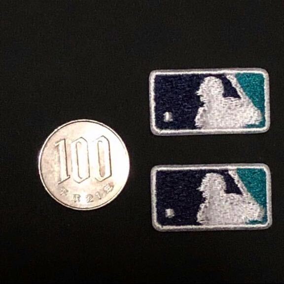 MLB バッターマン 極小(約3cm) ワッペン 2枚セット マリナーズカラー拍卖