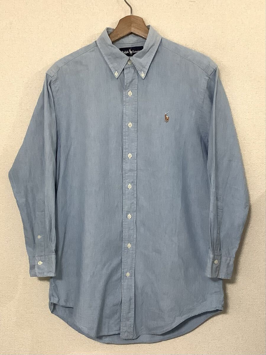 ラルフローレン RALPH LAUREN ボタンダウン 長袖シャツ シャンブレシャツ セレクト メンズ カジュアル M Hamilton拍卖