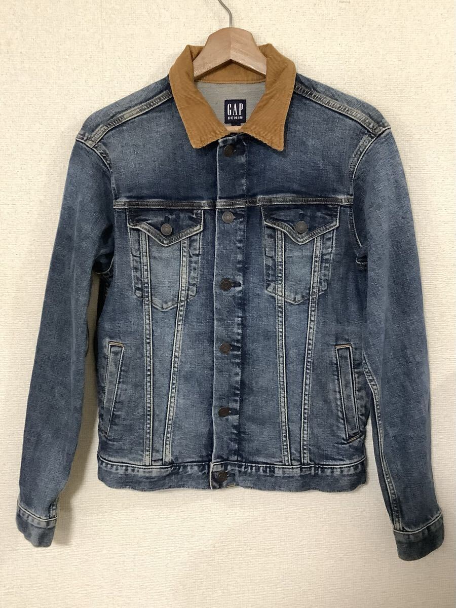 GAP ギャップ 襟コーデュロイ デニムジャケット アウター ブルゾン カジュアル メンズ セレクト XXS拍卖