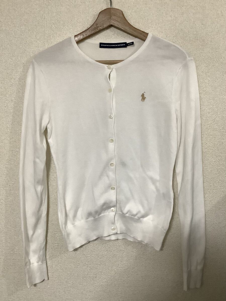 RALPH LAUREN SPORT ラルフローレンスポーツ コットンカーディガン ホワイト セレクト レディース M拍卖