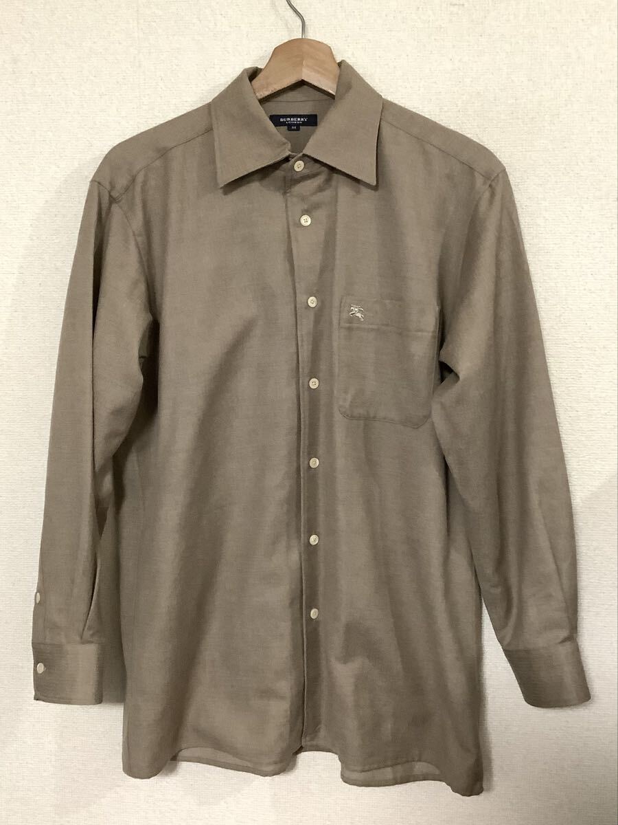 BURBERRY バーバリー ウールシャツ 長袖シャツ ライトブラウン セレクト メンズ M 三陽商会拍卖