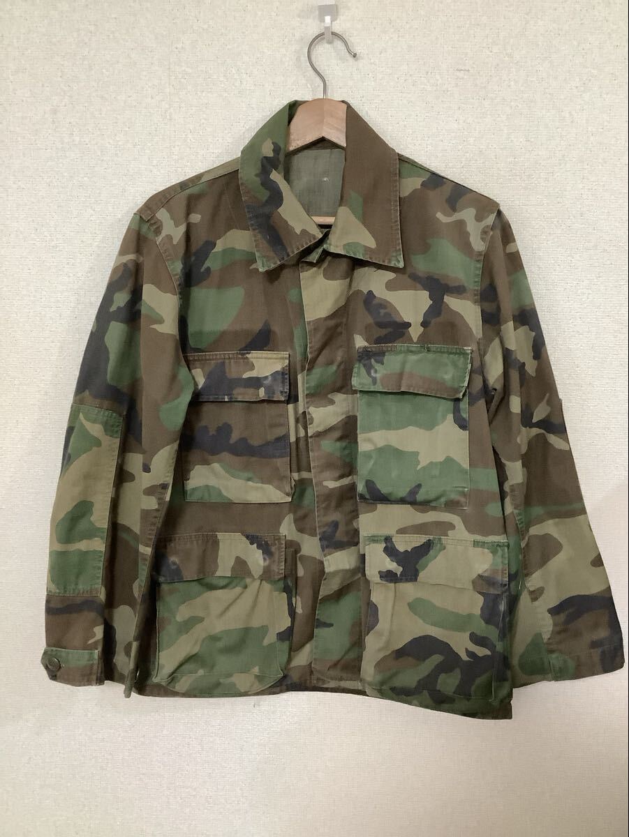 実物 ウッドランドカモ BDUジャケット ミリタリー ジャケット コンバットビンテージ アメカジ サバゲー メンズ 90s 拍卖