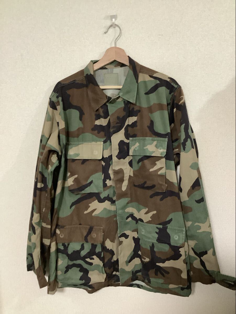 実物 ミリタリー ウッドランドカモ BDUジャケット ミリタリージャケット ビンテージ サバゲー 80's 90's アメリカ カジュアル M拍卖