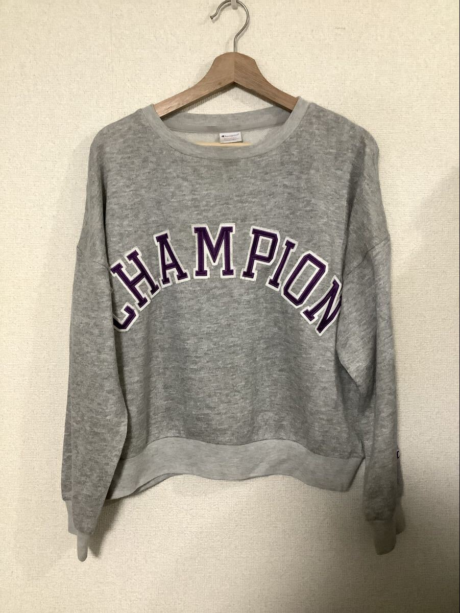 Champion チャンピオン ロゴスウェットシャツ トレーナー グレー レディース スポーツウェア カジュアル L拍卖