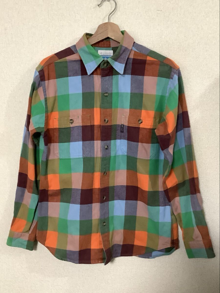 Columbia コロンビア チェック ネルシャツ コットンシャツ 長袖シャツ アウトドア カジュアル メンズ M拍卖