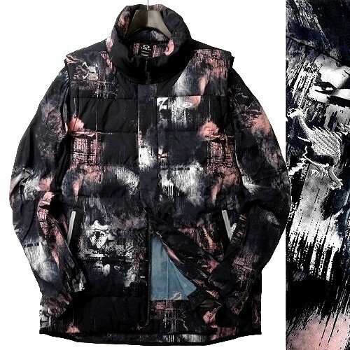 OAKLEY オークリー スカル 定価2.4万 700フィルパワー ストレッチ 3way ジャケット ダウンベスト ウェア FOA404241 00G L ▲066▼bus195ky拍卖