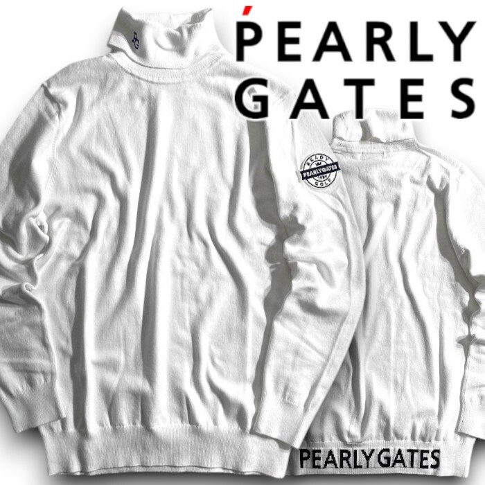 PEARLY GATES パーリーゲイツ 定価1.9万 カシミヤタッチ タートルネック 長袖 ニット プルオーバー ゴルフ 2274091 030 5 ▲022▼50930w01拍卖