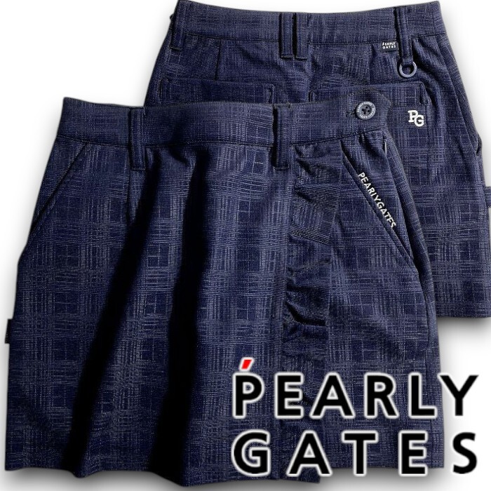 PEARLY GATES パーリーゲイツ 定価3.4万 TEXBRID 格子チェック柄 ハイストレッチ ミニスカート ゴルフ 3134310 121 00 ▲051▼51002w07拍卖