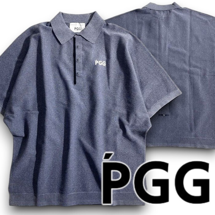 PGG by PEARLY GATES パーリーゲイツ 定価2.5万 吸汗速乾 メランジ調 半袖 ポロシャツ ニットポロ ゴルフ 2275607 121 M ▲028▼51003w09拍卖