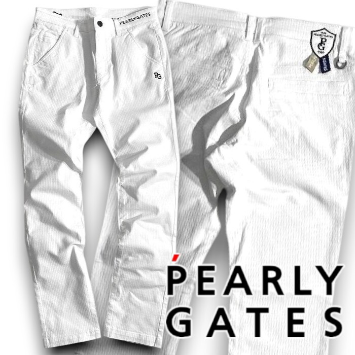 PEARLY GATES パーリーゲイツ 定価2.8万 C/Puドビー パワフルコットン 変形ダイヤ ストレッチ パンツ ゴルフ 2231001 030 7▲031▼51009w03拍卖