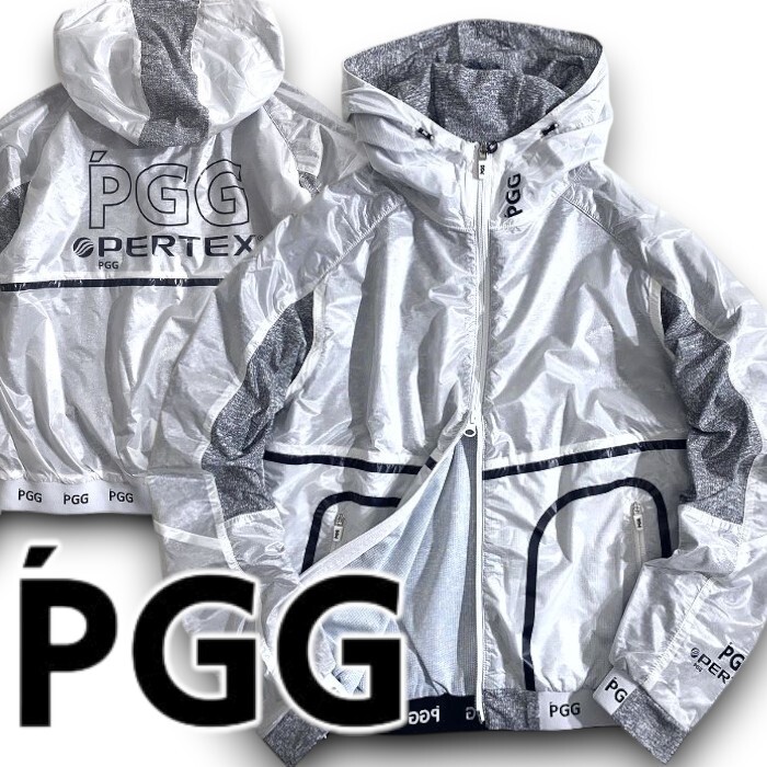 PGG by PEARLY GATES パーリーゲイツ 定5.2万 PERTEX ナイロン×裏メッシュ テックパーカー ブルゾン ゴルフ 3220904 021 1▲079▼51013w07拍卖