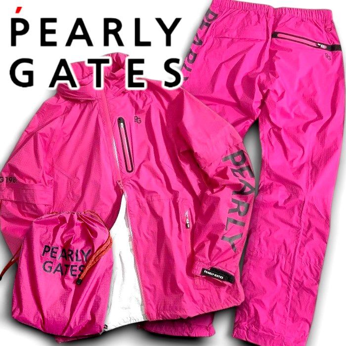 PEARLY GATES パーリーゲイツ 定価6.8万 撥水×防風 Nyドビー ジャケット パンツ セットアップ レインウェア ゴルフ 090 5 ▲075▼11521155拍卖