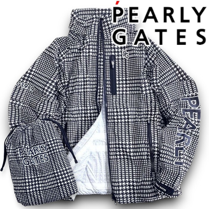 PEARLY GATES パーリーゲイツ 定4.1万 撥水×防風 千鳥 ジャケット ブルゾン レインウェア ゴルフ レディス 2988304 121 2▲046▼51017w07拍卖