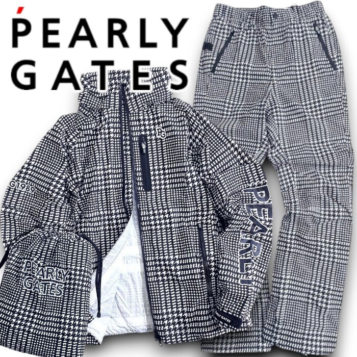 PEARLY GATES パーリーゲイツ 定価7万 撥水×防風 ジャケット パンツ セットアップ レインウェア ゴルフ レディース 121 1 ▲077▼11771178拍卖