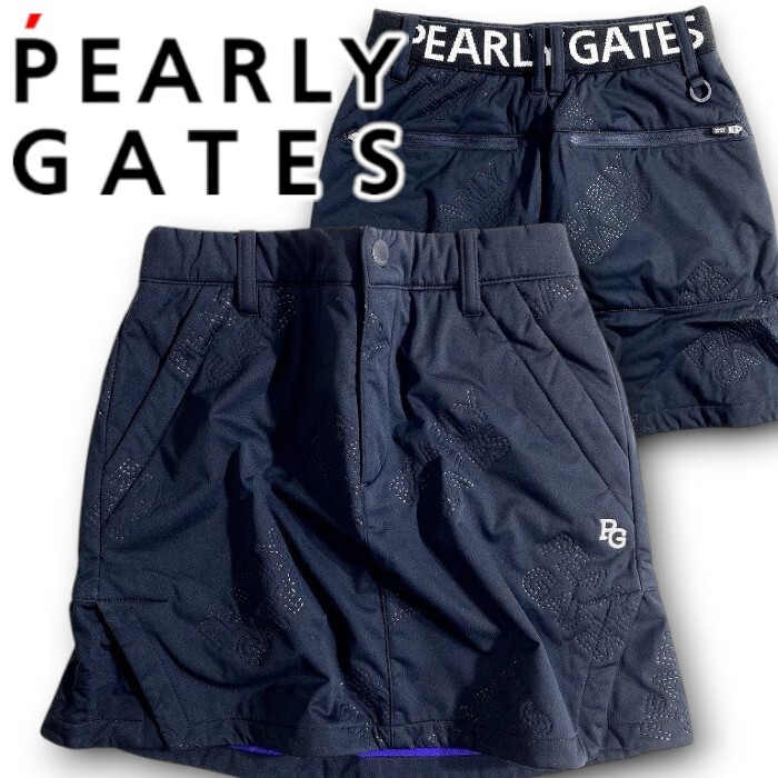 PEARLY GATES パーリーゲイツ 定価3万 裏起毛 スムースボンディング ミニスカート ゴルフウェア レディース 2234110 120 00▲034▼51022w02拍卖