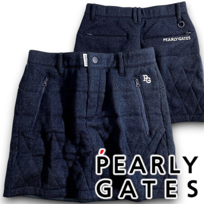 PEARLY GATES パーリーゲイツ 定価3万 裏起毛天竺×保温DiAPLEX 中綿入り ミニスカート ゴルフ レディース 2234106 120 0 ▲034▼51022w05拍卖