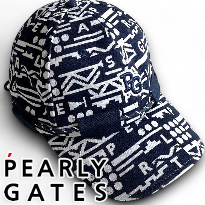 PEARLY GATES パーリーゲイツ 新品 価8千 ナバホ柄 総柄 ドローコード キャップ 帽子 ゴルフ ユニセックス 2287101 121 ▲009▼50828w04拍卖