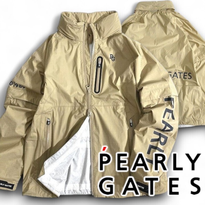 PEARLY GATES パーリーゲイツ 定価3.9万 撥水×防風 Nyドビー ジャケット レインウェア ゴルフ レディース 2988302 040 1 ▲044▼51016w01拍卖