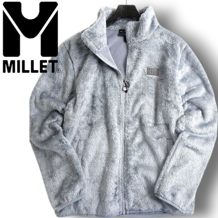 MILLET ミレー 新品 フランス発 保温シェルパフリース フルジップ スタンドカラー ジャケット ブルゾン 401Z5 GR 95/M ▲084▼bus1352a拍卖
