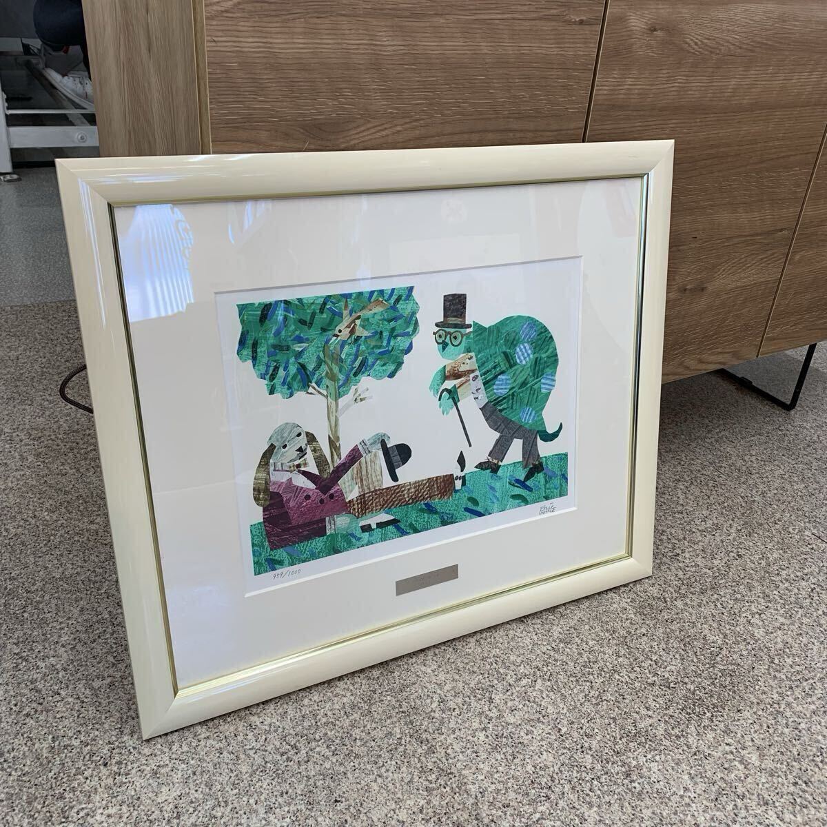 エリック・カール ERIC CARLE ウサギとカメ リトグラフ 989/1000 直筆サイン 限定1000部 絵画 889拍卖