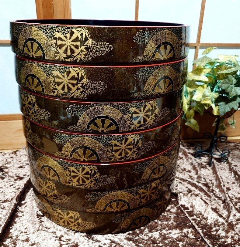 中古 百万石 寿司桶 12号 36.5cm 7個セット 鮨屋 業務用 和食器 店舗用品 刺身 引き上げ品 盛り皿 盛り器 出前 握り 251家10274拍卖