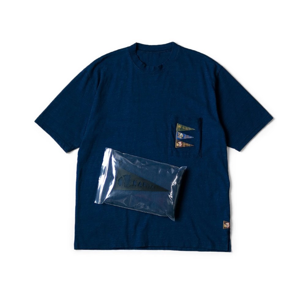 KAPITAL キャピタル クルーネック 半袖シャツ ユニセックス トップス おしゃれ 胸ポケット ネイビー 2サイズ拍卖