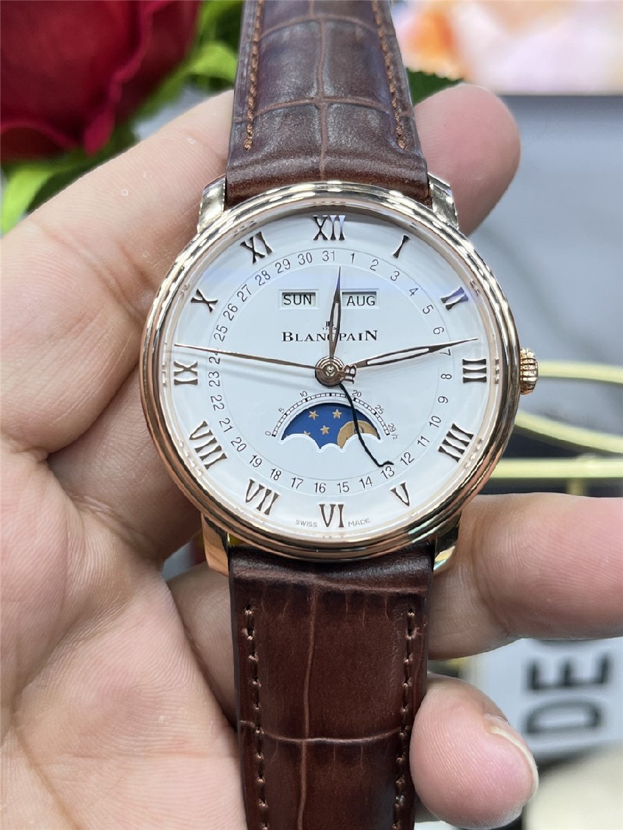 ブランパン Blancpain Villeret Moonphase Automatic 腕時計 メンズ ウォッチ 自動巻き 6654-3642-55B拍卖