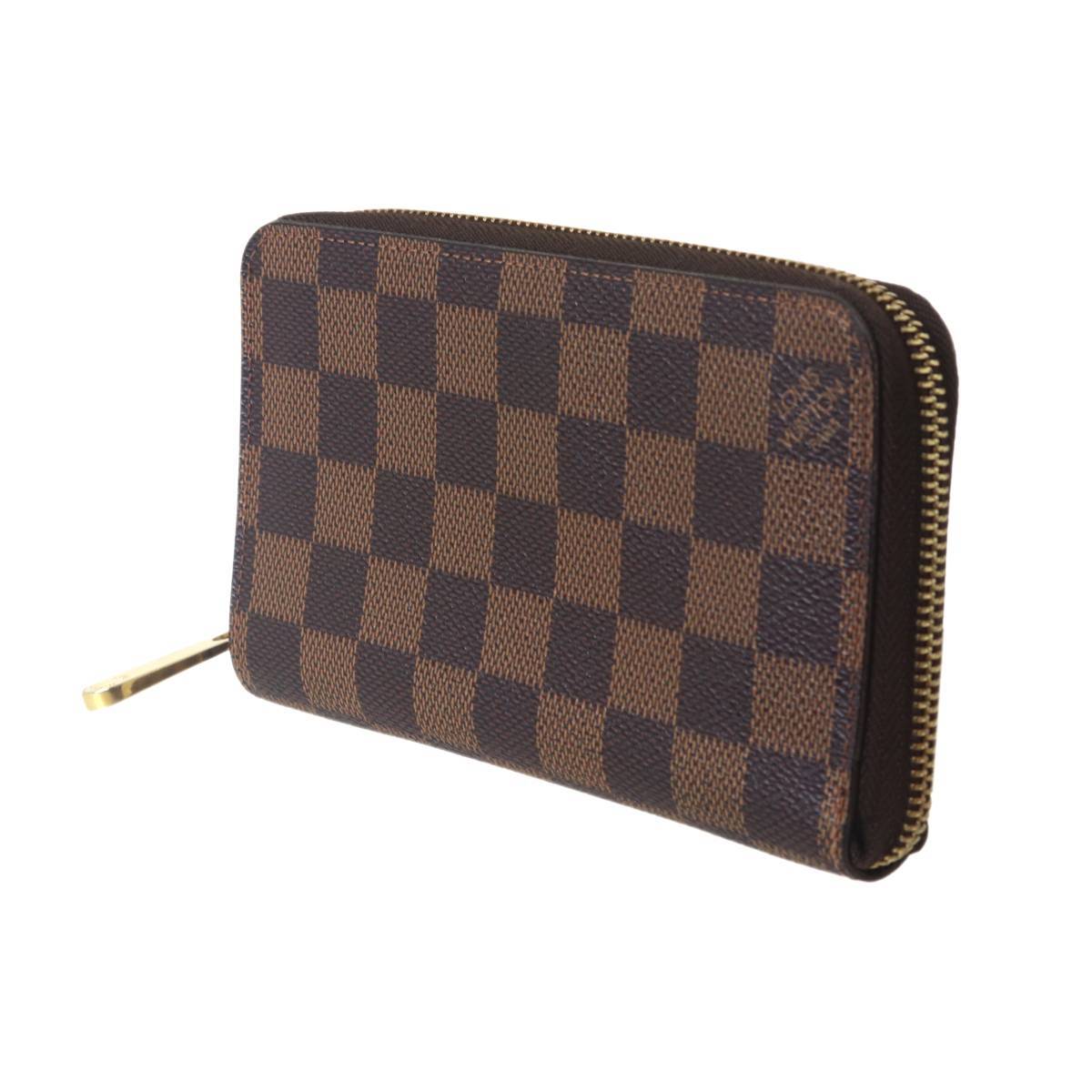LOUIS VUITTON ルイヴィトン ジッピ-コンパクト ウォレット イニシャル ダミエ エベヌ N60028 MI4171 NT Bランク拍卖