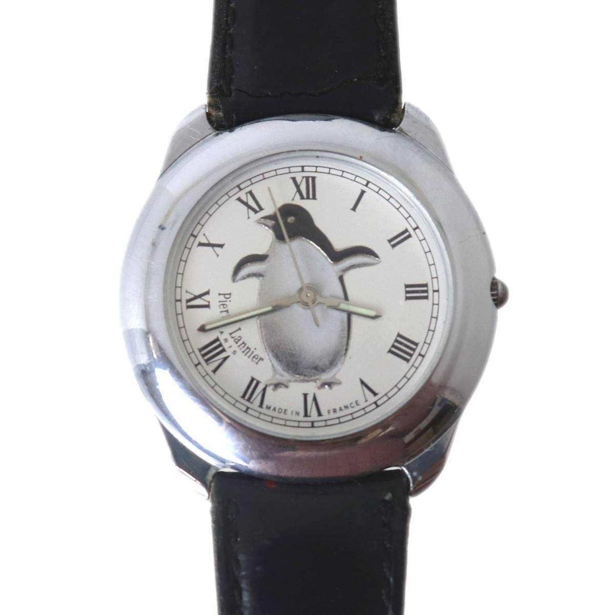 Pierre Lannier ピエールラニエ ペンギン クオーツ 腕時計 183/1 シルバー アイボリー ブラック 腕回り17~20(cm) NT Bランク拍卖