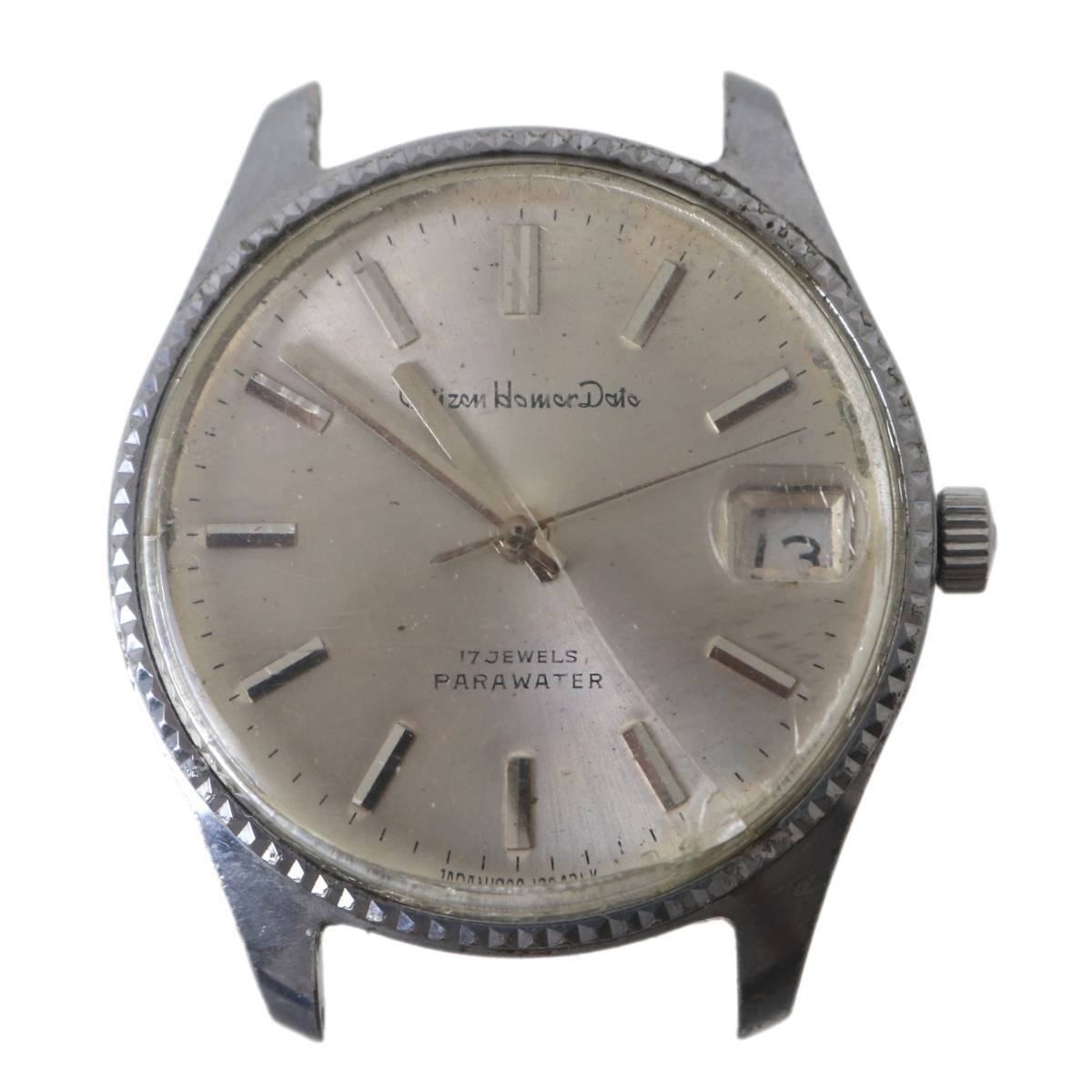 CITIZEN シチズン HOMMER DATE ケースのみ オートマ 自動巻き 4-180216 YD シルバー 35.9×43.1(mm) NT Cランク拍卖