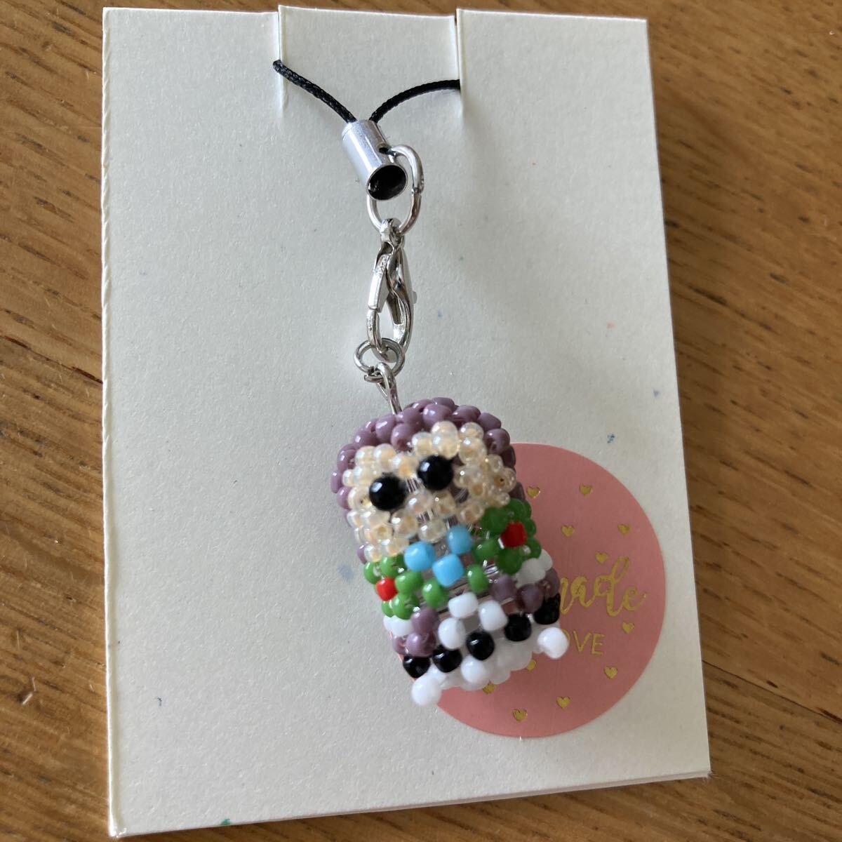 ハンドメイド ストラップ キーホルダー 丸小ビーズ チャーム ディズニー made in japan バズ風拍卖