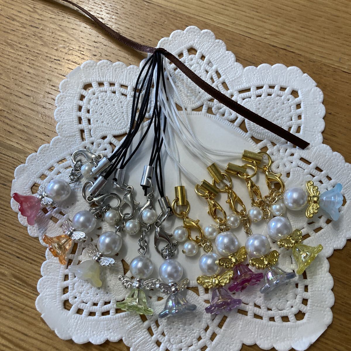 ハンドメイド キーホルダー ストラップ チャーム ミニ 天使 エンジェル 10個セット プレゼントにも拍卖